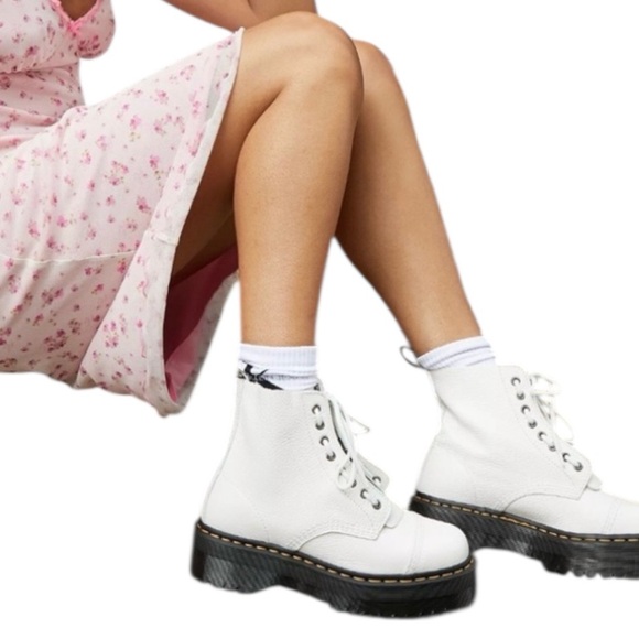 💕Doc Martens Ivory Jadon Leather Boots 38 EU • US 7 W / 5.5 M • UNISEX - Picture 8 of 8